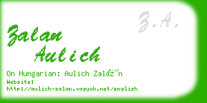 zalan aulich business card